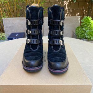 Cole Haan Waterproof Boots Black/ Purple Sz 6B